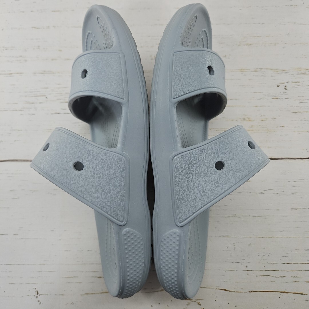 Crocs Classic Dual Band Womens 8 Gray Slip On Slides Sandals Jibbitz 206761