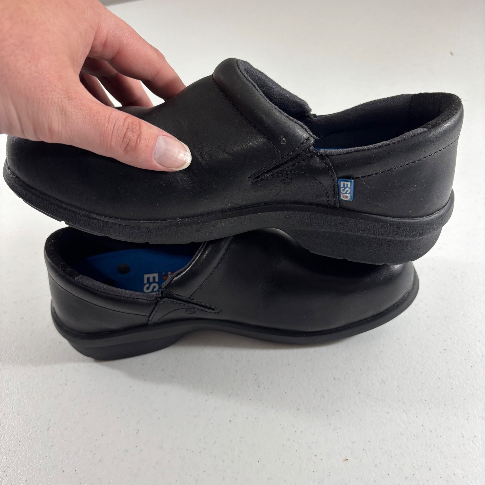 Timberland PRO Renova Professional Black Leather ESD Slip On Clogs Womens 8.5 M