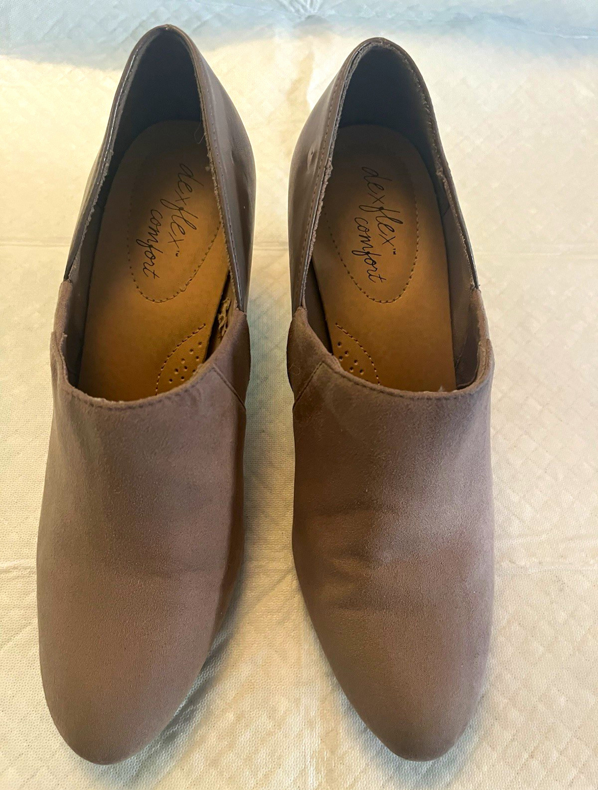 Dexflex Comfort Brown Fabric Pointed Toe Slip-On Pumps Women’s US 8 EU 39