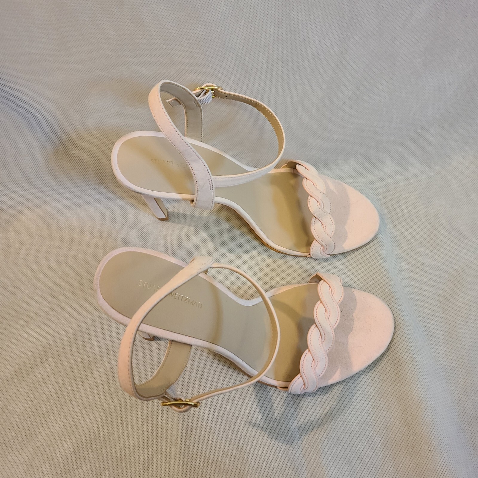 Stuart Weitzman Dancer Twistie 100 Suede Sandal Light Pink Women’s Size 10B New