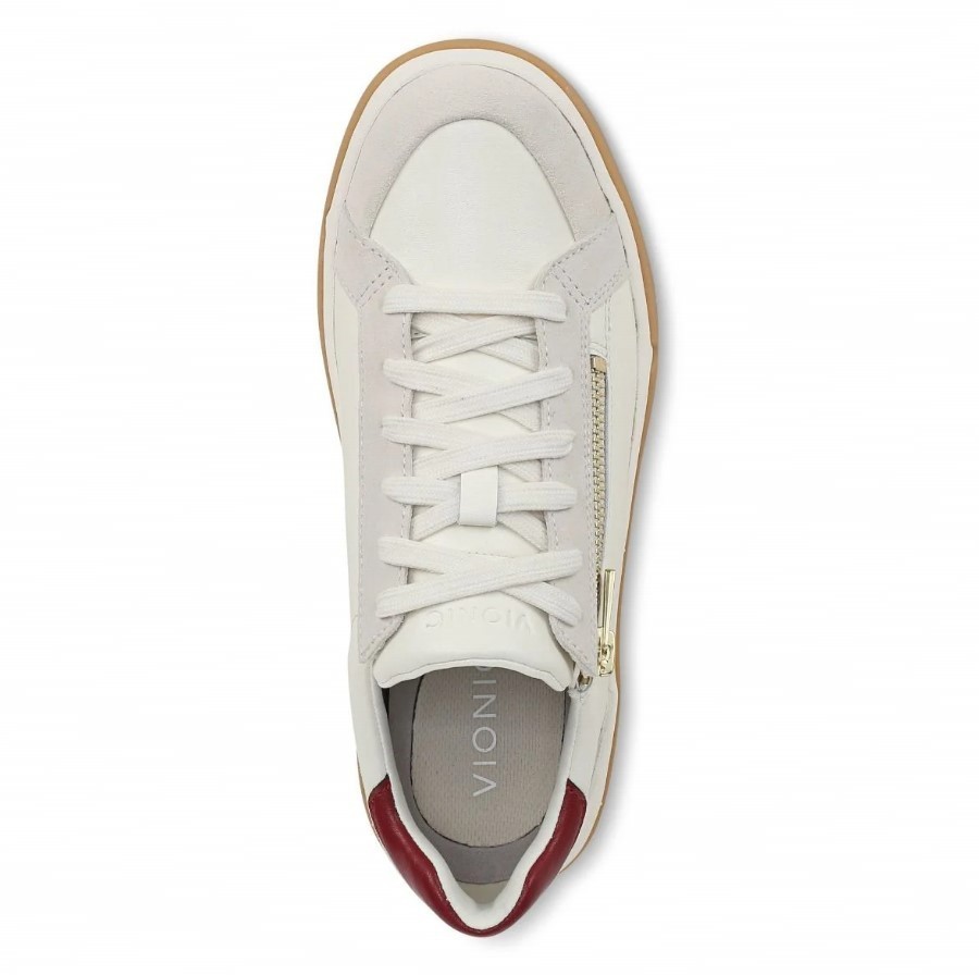 VIONIC Women City Walk AXS Sneaker, Ivory Leather (NEW)