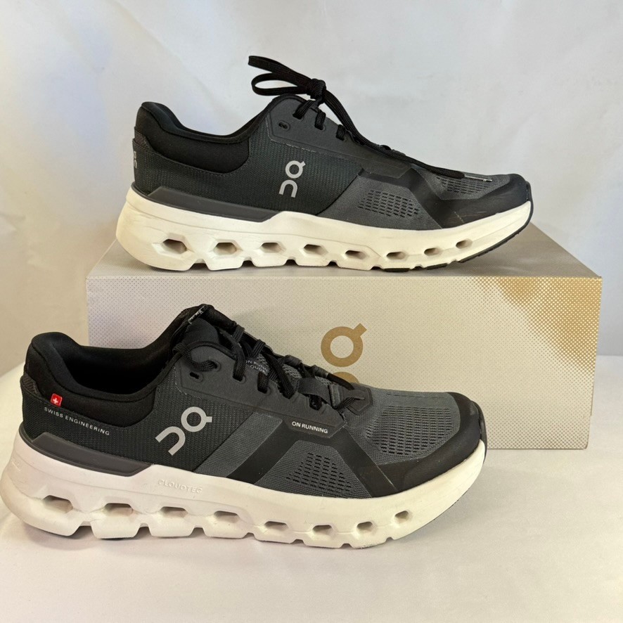 ON Women Cloudrunner 2 Size 10.5 Eclipse/Black CLEANED Running Shoes WITH BOX