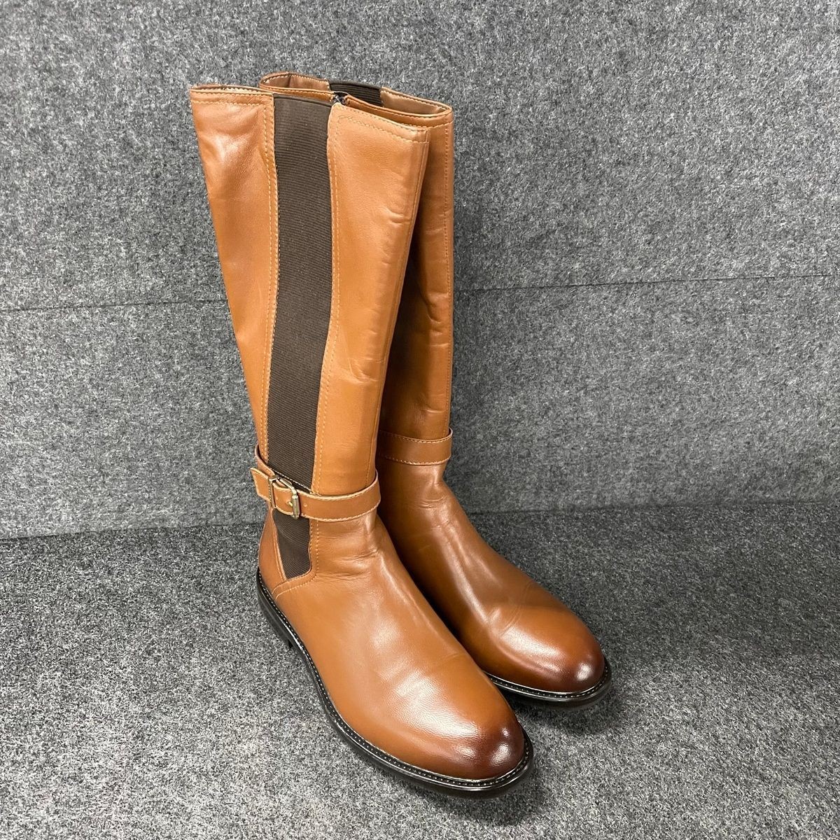 JATAREA Binni Knee-High Leather Boots Women’s Size 9 M Cognac