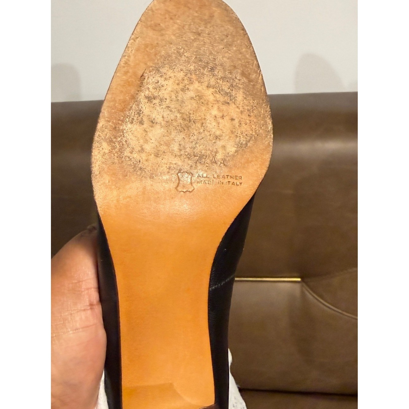 Amalfi by Rangoni Italy Black Leather Kitten Heel Pumps Women 7.5A Narrow