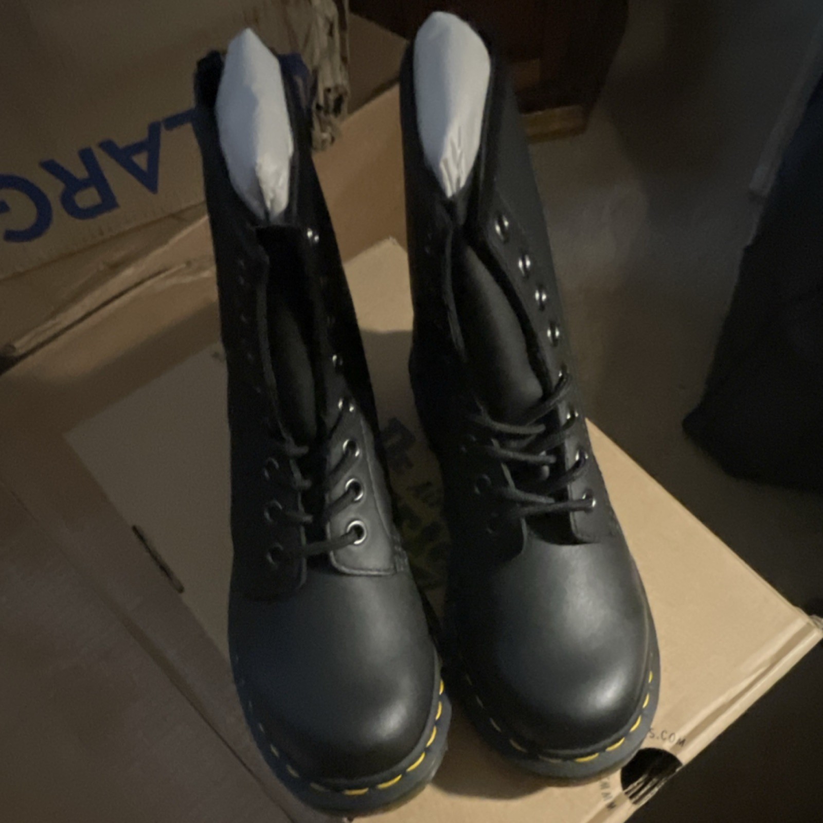 DOC Martens 1460 W Black Nappa Leather Women’s Combat Boots US 5 UK 3 EU 36 BNIB
