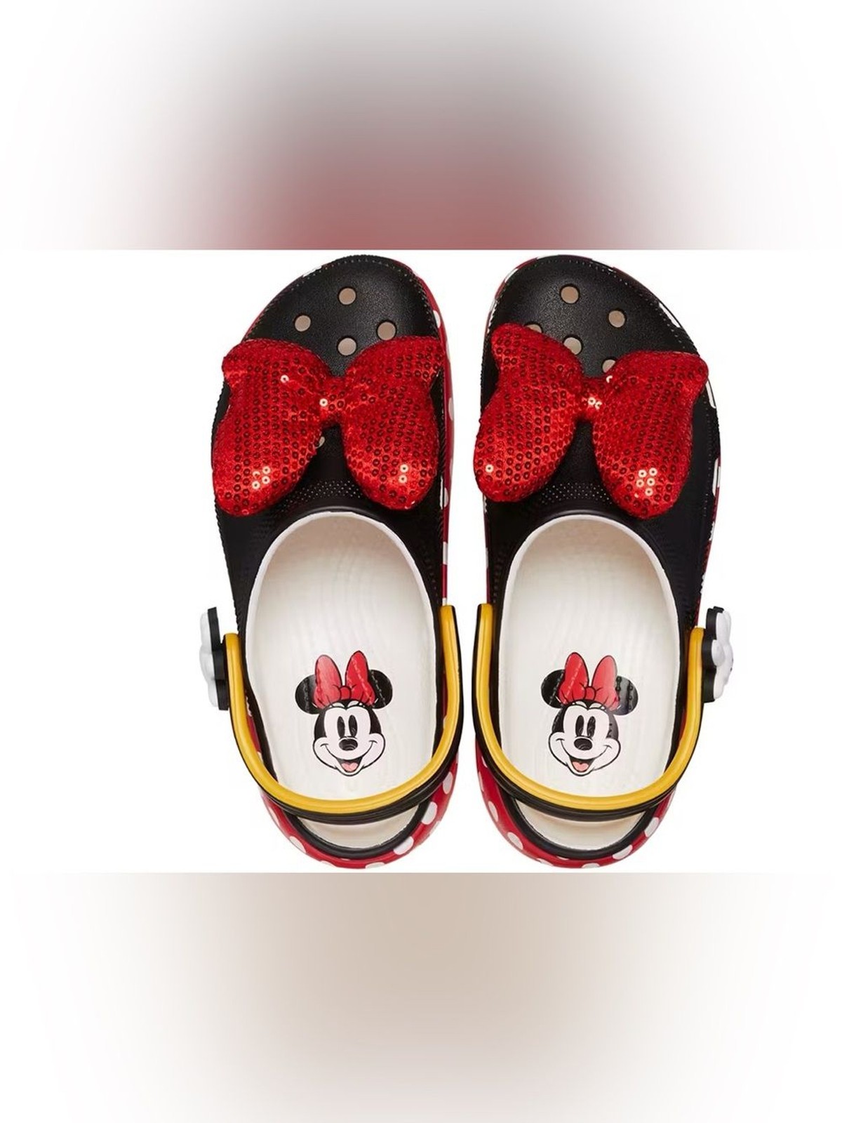 NEW Disney X Crocs Women Minnie Mouse Platform Clog Sequin Bow Whimsical collab