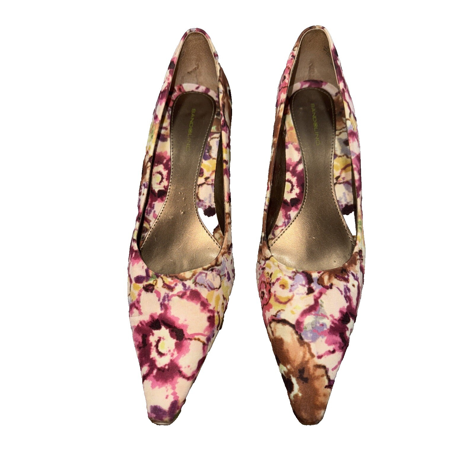 Bandolino Women’s Floral Kitten Heel Pump 9.5 Whimsical Office Workwear Summer