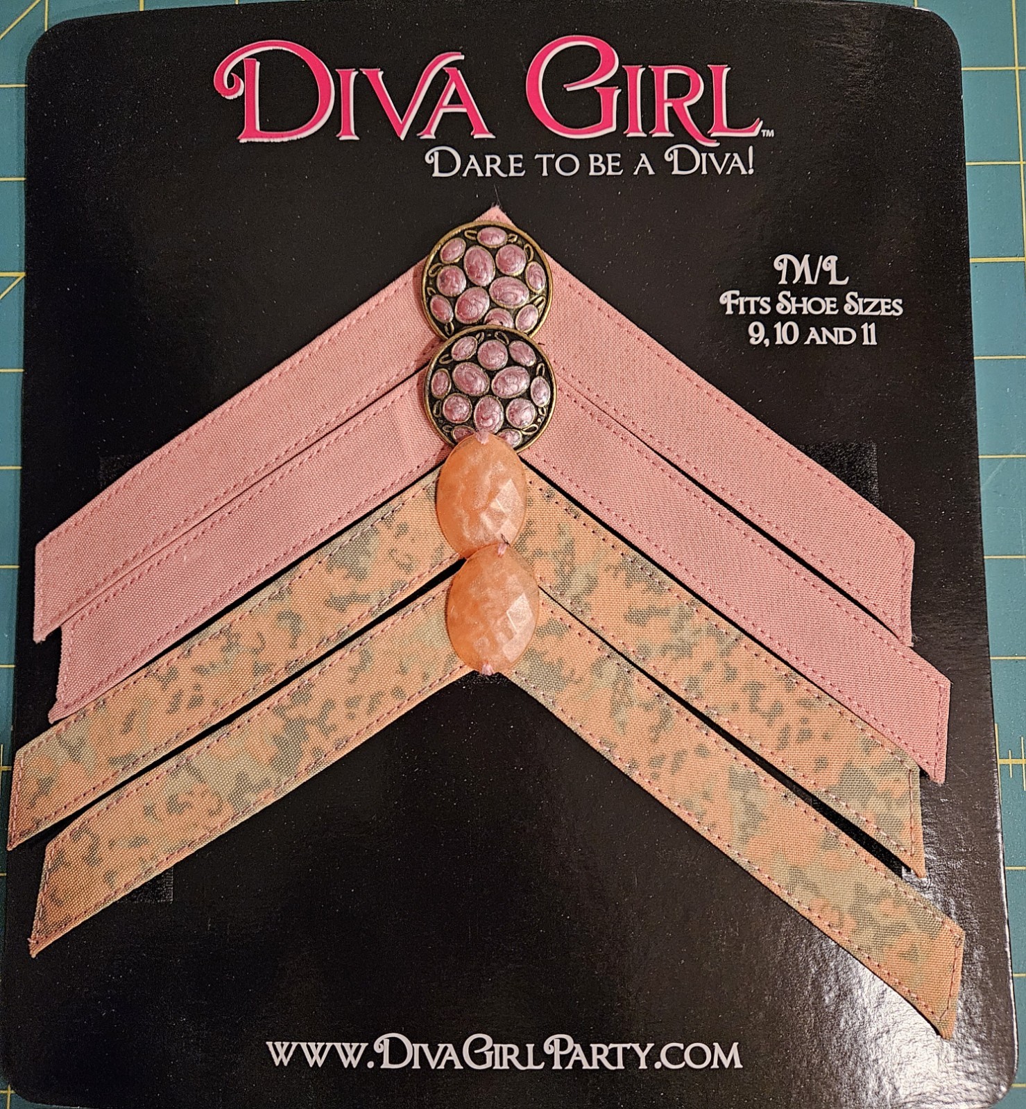 DIVA GIRL M/L – (FITS SHOE SIZES 9,10 & 11) -SANDAL STRAPS, All 4 Sets, $10