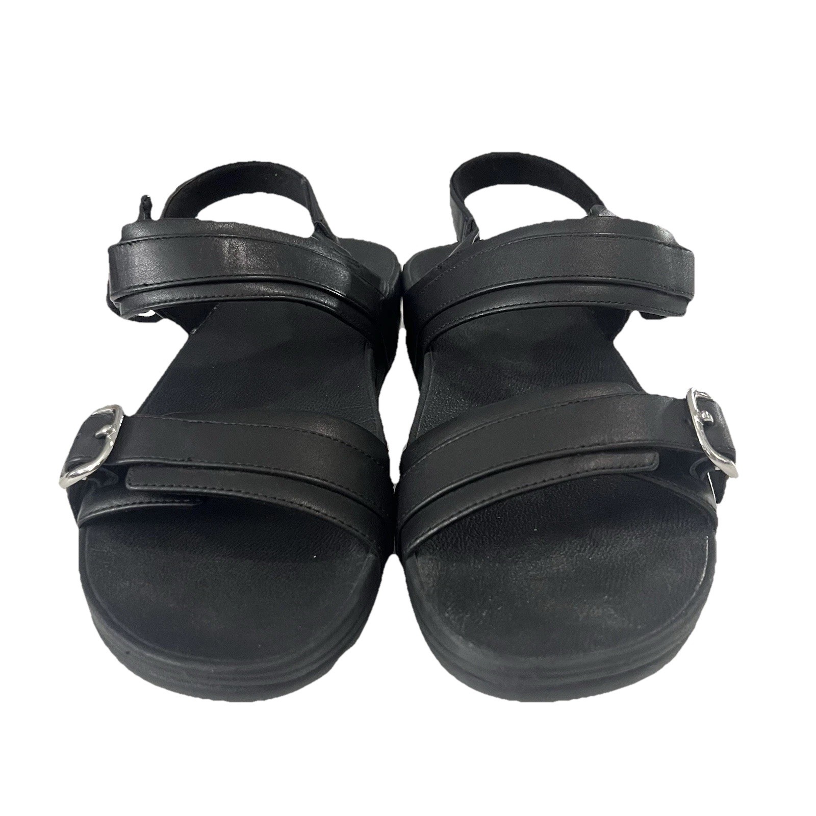 Fit Flop P24us women’s sandal ES6-090 Lulu Adjustable Black Leather Back-Strap