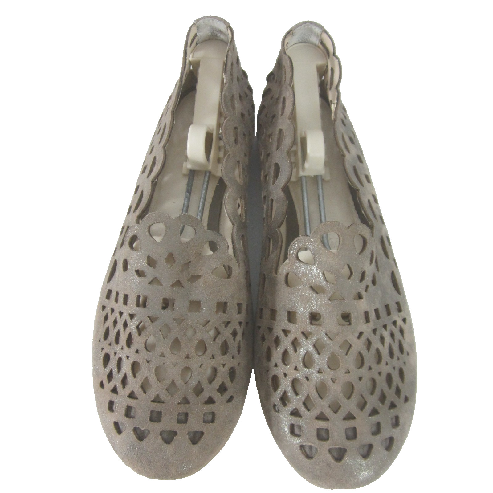 Gerry Weber Maren Womens US 8.5 US Metallic Taupe Leather Laser Cut 40