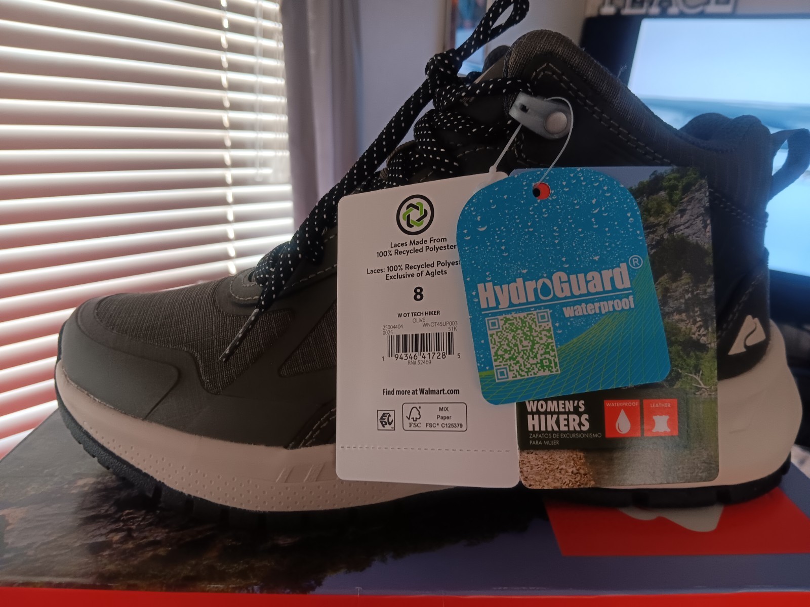 Ozark Trail Women’s Size 8 Olive Leather Waterproof Tech Hiker Boot Shoes NWT