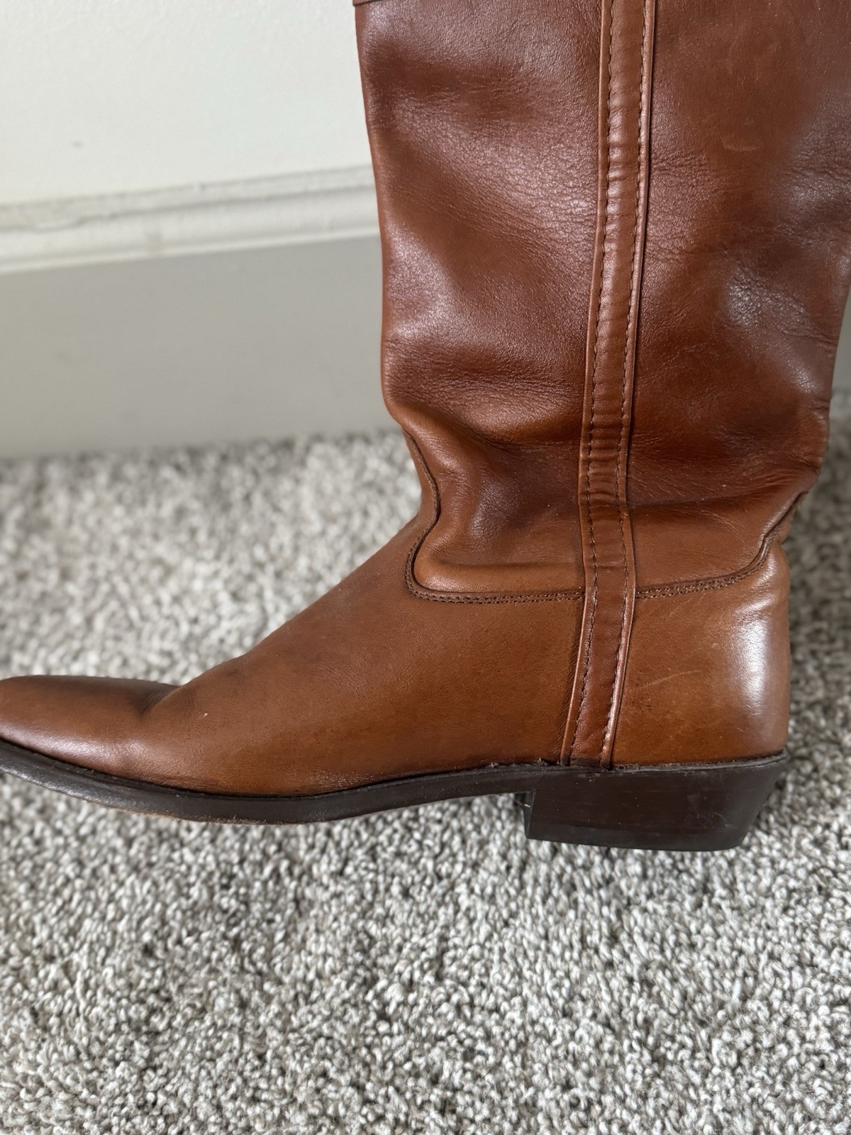 Vintage Leather Wrangler Women’s Riding Boots Calf Western Cowboy 8.5