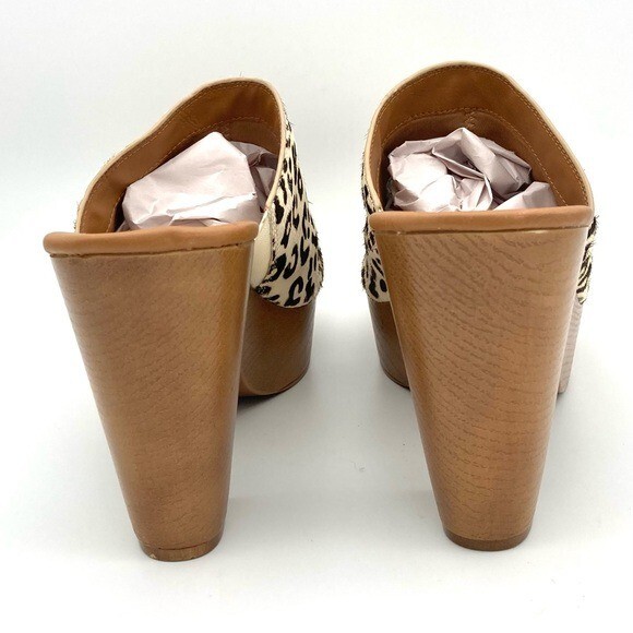 FARYL by Farylrobin Lanette Platform Mules Women’s Size 11 Leopard Calf Hair