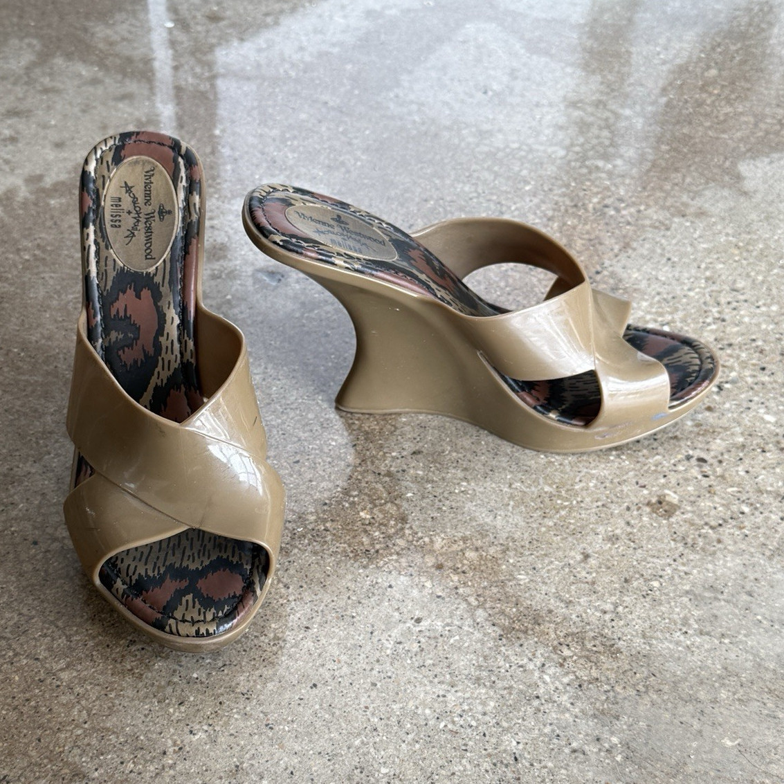 Vivienne Westwood X Melissa Colab Beige Wedge Slip-On US 9