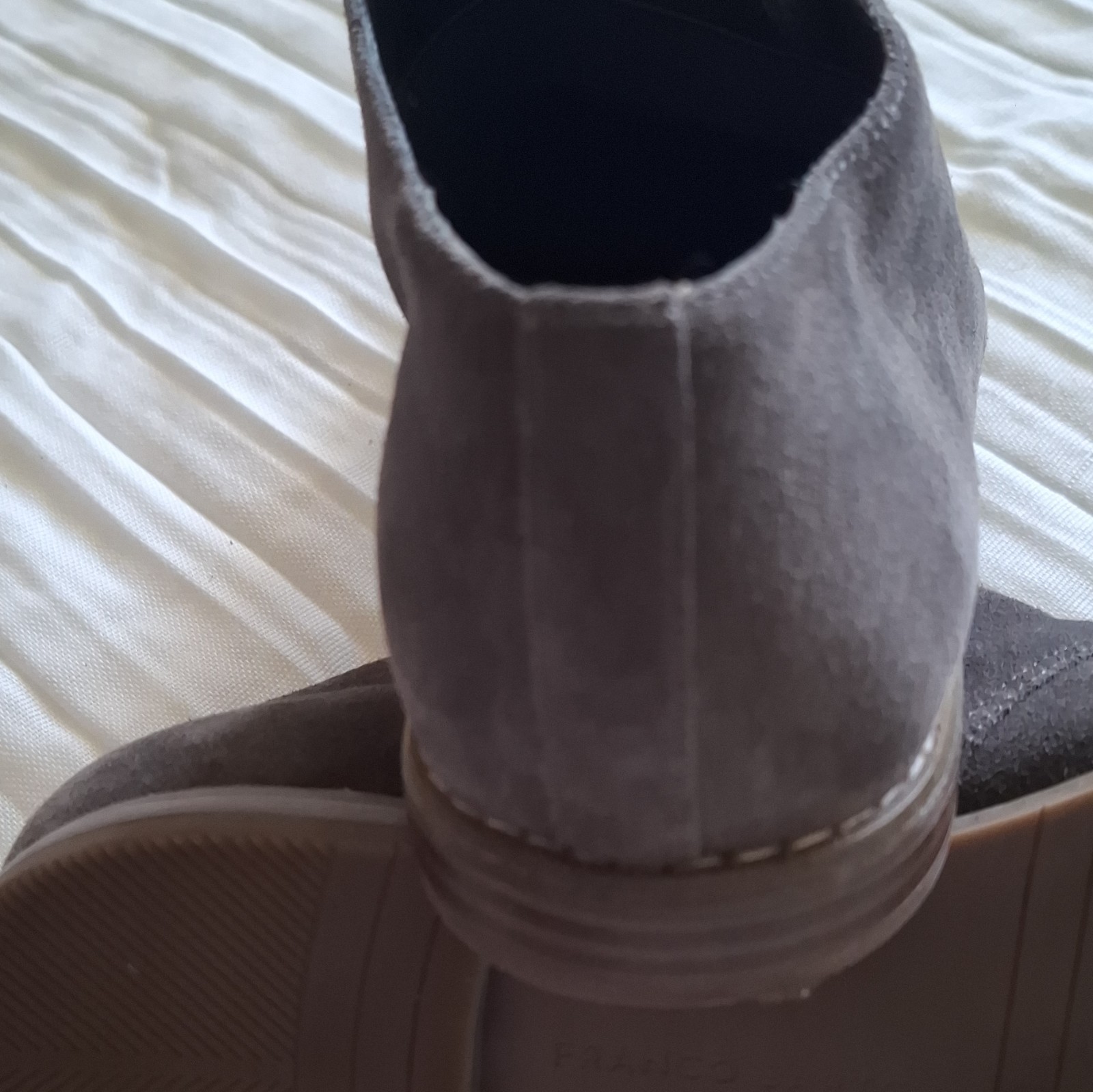 Franco Sarto Women’s Gray Suede Slip-On Ankle Bootie Round Toe Stretch 8.5M