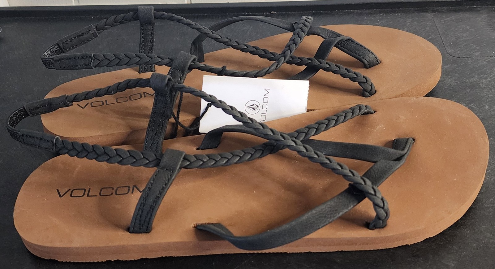 Volcom Thriller Sandal Flip Flop – Black – Womens Size 8 NWT