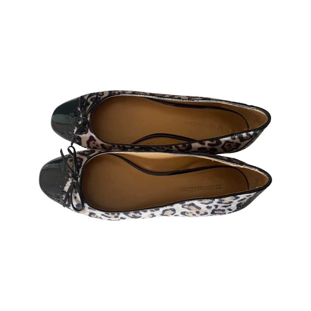 Naturalizer Women’s Cheetah Print Winner round toe bow semi flat Sz 7.5M EUC
