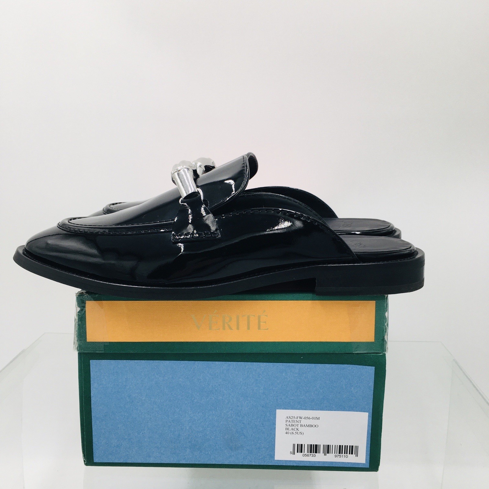 Casa Blanca Patent Sabot Bamboo Shoes Women’s Size EU 40 US 10 M