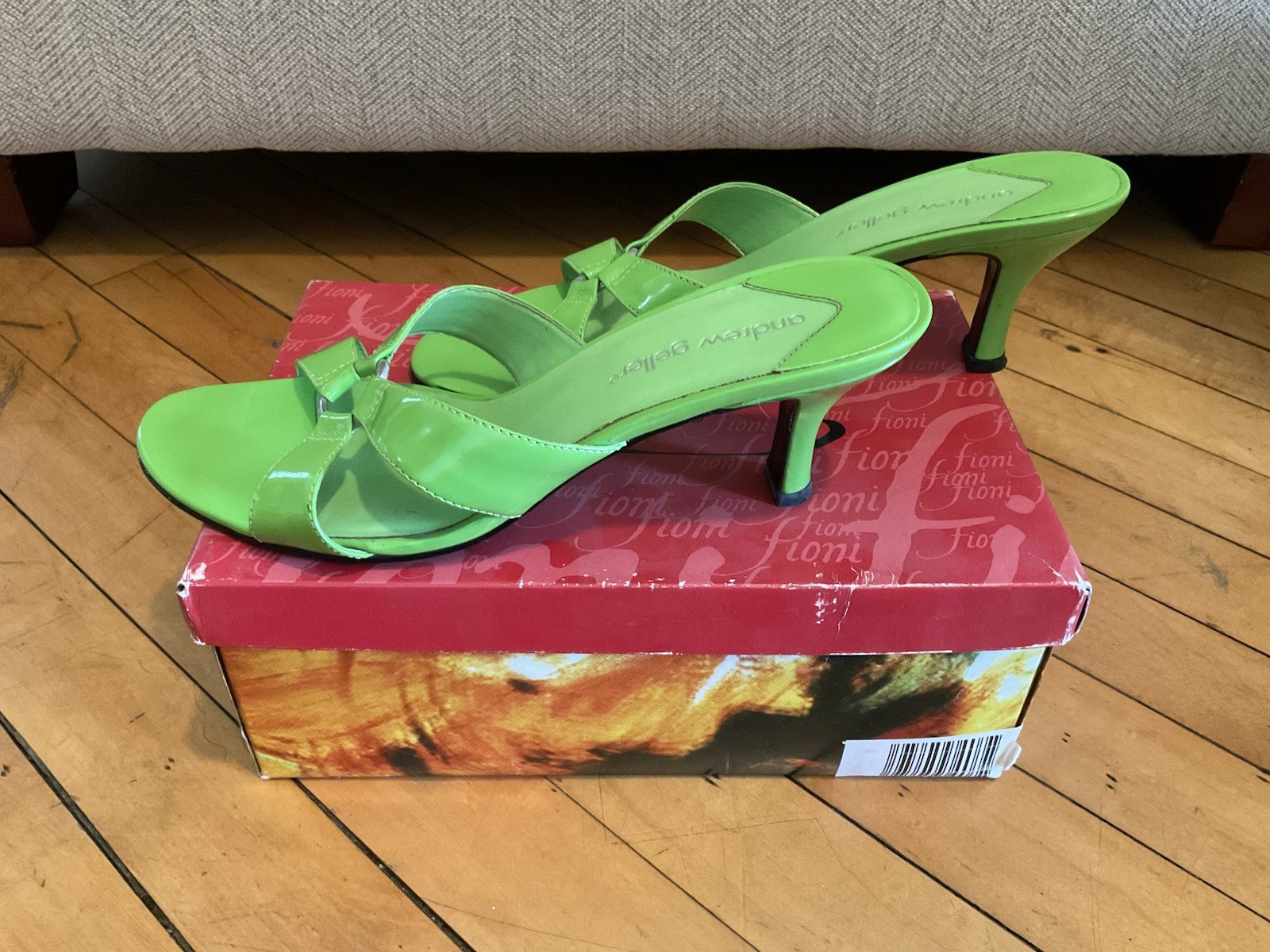Lime Green Slide Heels Size 7.5