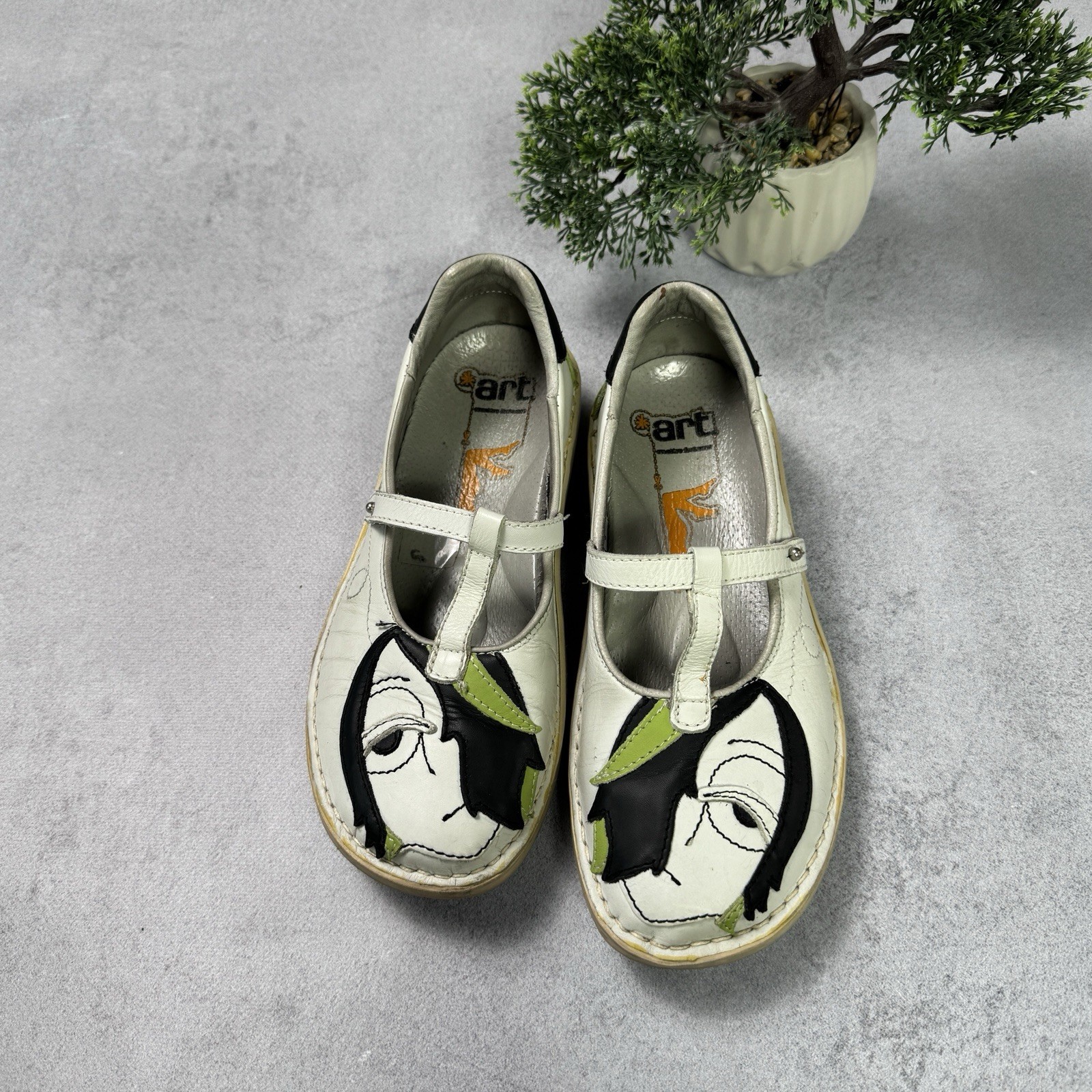 Vintage The Art Women Balerina Chuncky Shoes Flats Sandals EU 38 US 8