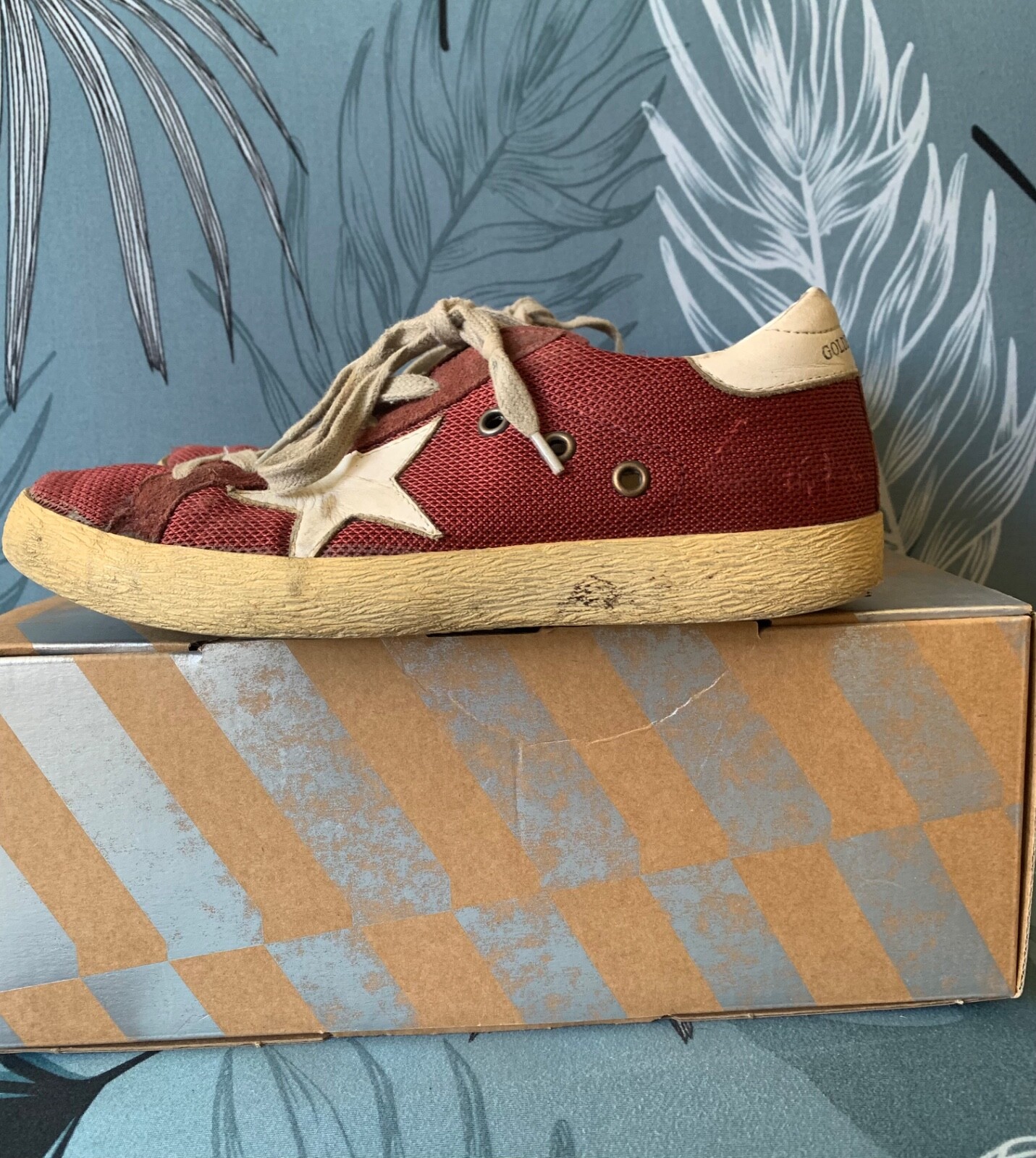Golden Goose Superstar Red White SNEAKERS GYM SHOES women’s sz 36 5.5 6 WORN