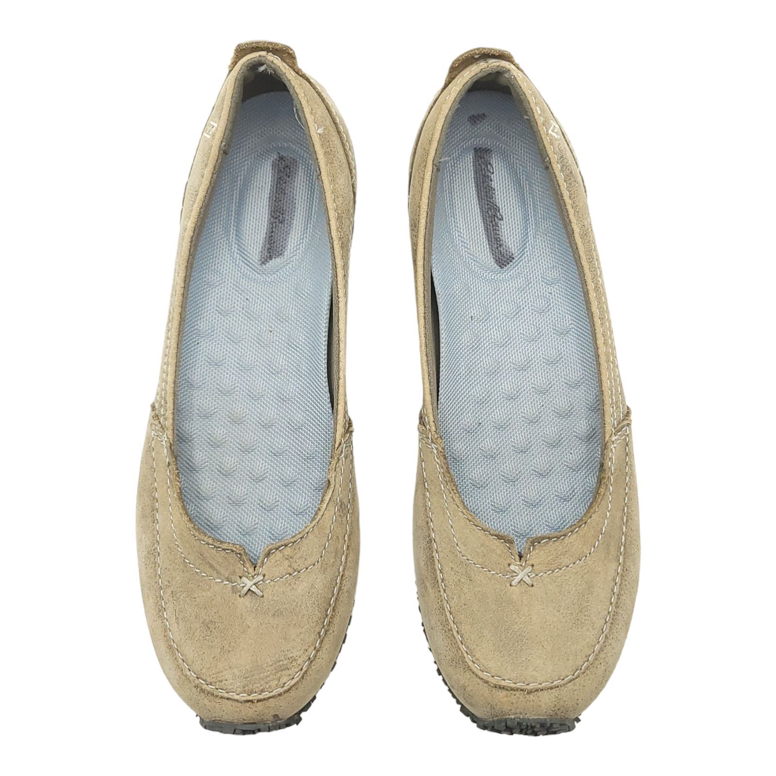 Eddie Bauer Christine Flats Womens Size US 6 UK 3.5 EU 36 Taupe Leather Slip On