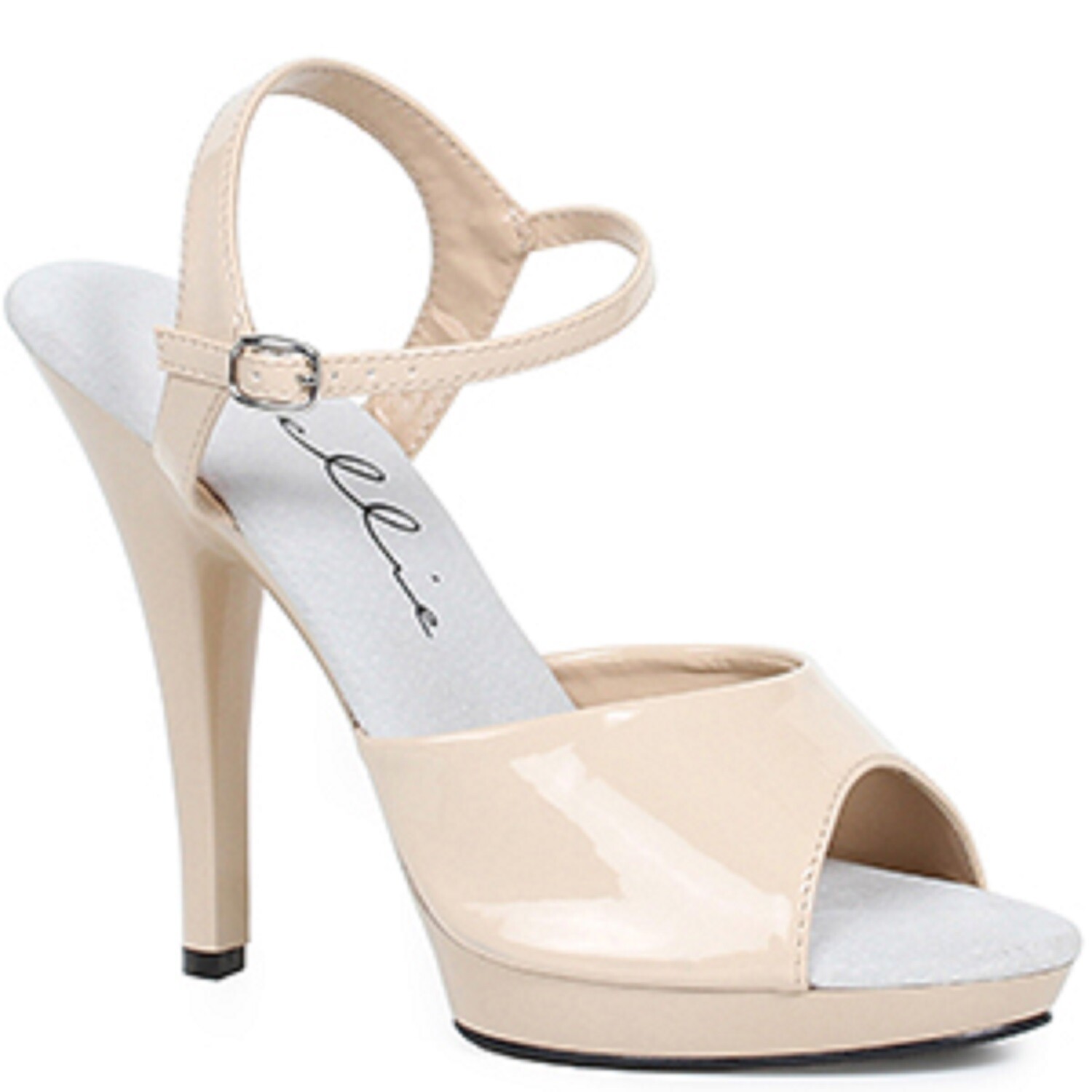 BLACK or NUDE PATENT WIDE WIDTH 5″ HEEL SANDAL Sz 6 7 8 9 10 11 12 13 14