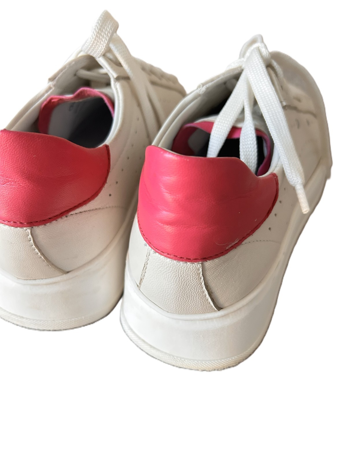 🤍 CINQUE | Ladies Leather Sneakers | Size 40 (39) | Off White & Pink | Genuine Leather