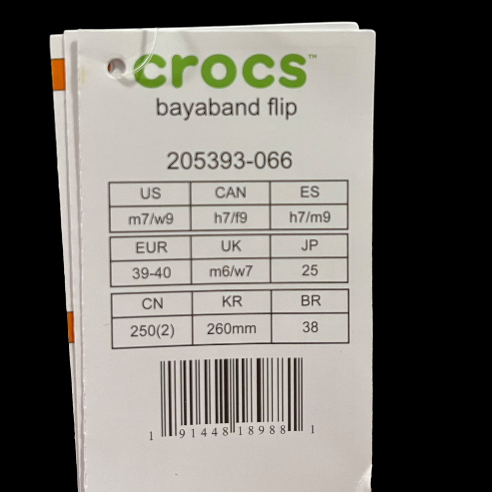 Crocs Bayaband Womens Flip Flop Sandals Size 8 – 9 Black & White Water Friendly