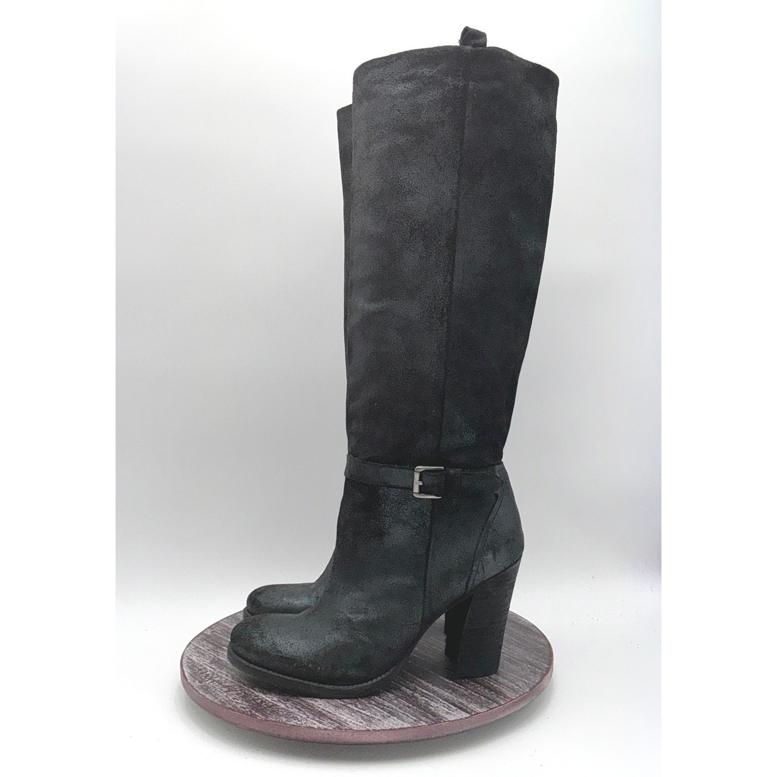 Belle Sigerson Morrison Boots Womens 9 Hayley Knee High Buckle Distressed Shoes