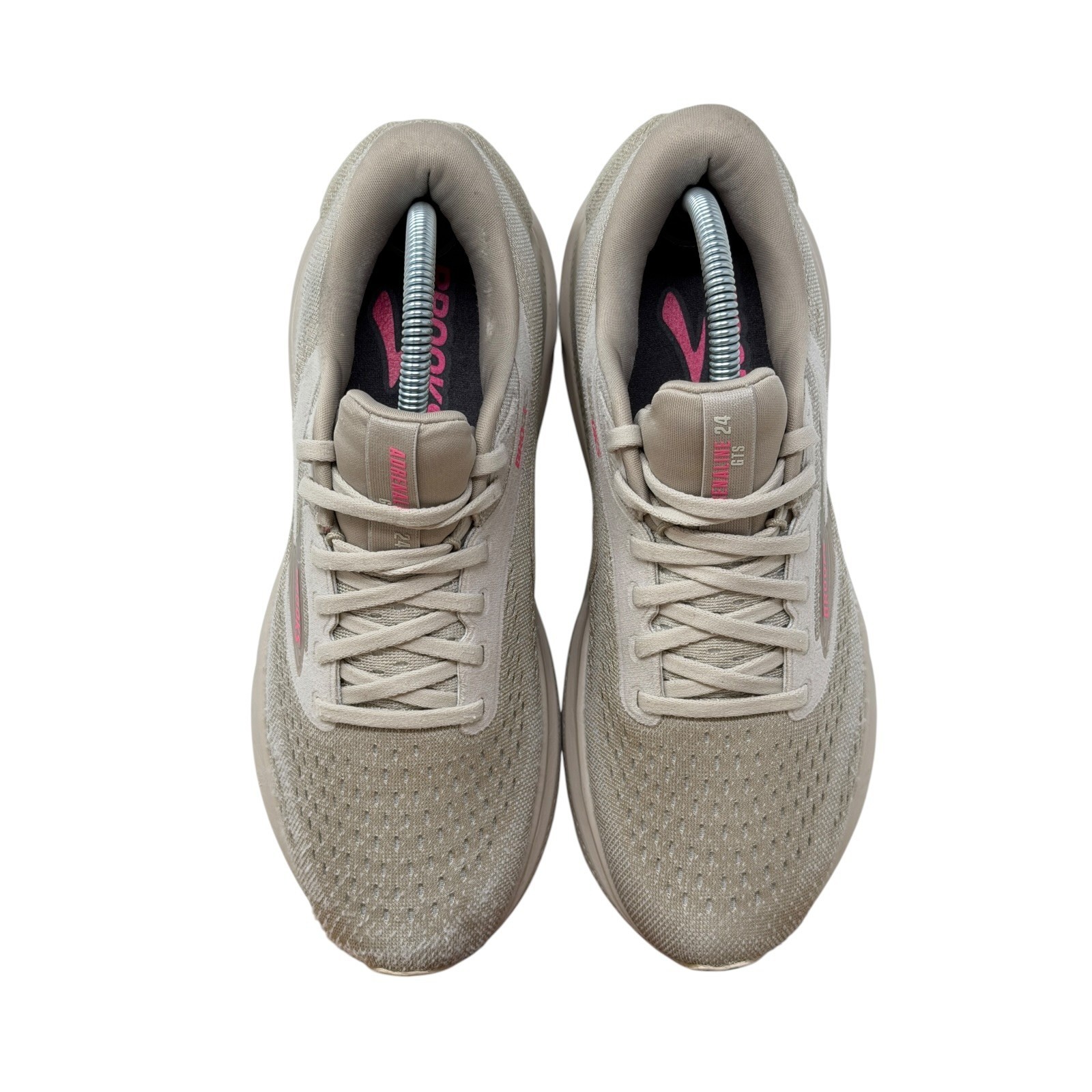Brooks Adrenaline GTS 24 Running Shoes Womens 9.5 Grey Pink Stability Sneakers