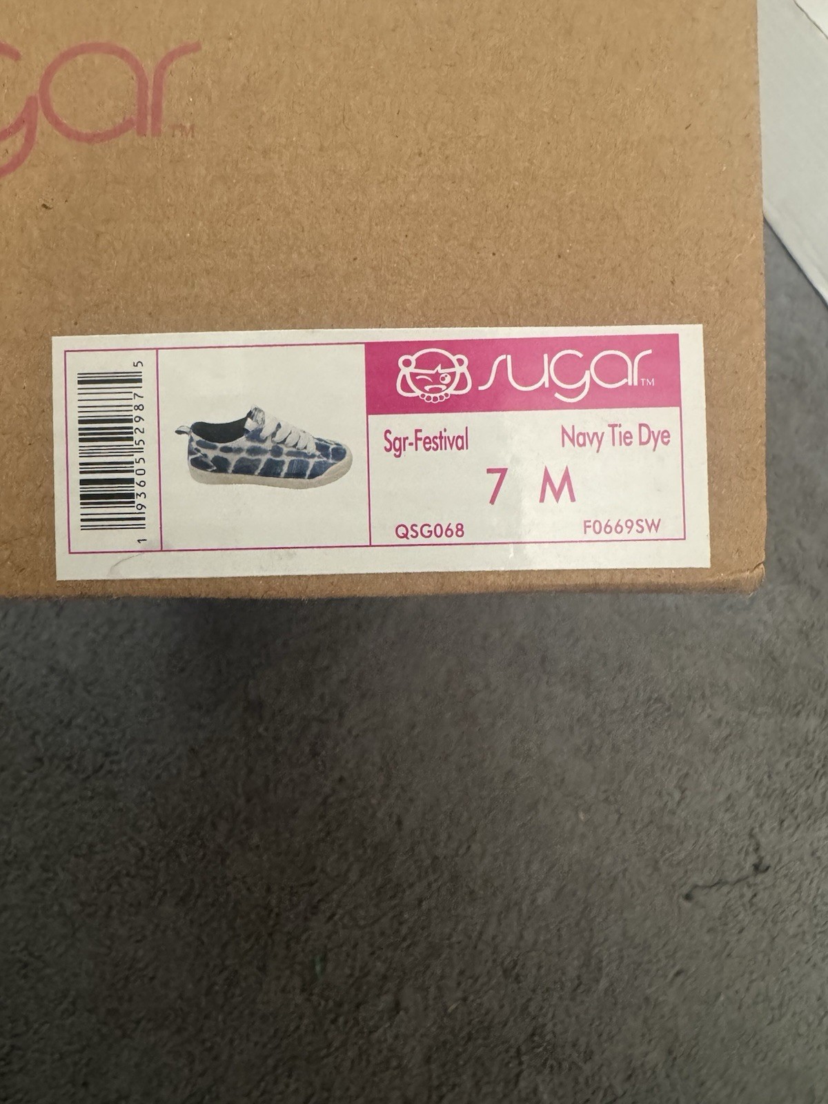 Sugar Festival Navy Tie Dye Sneakers Womens Size 7 Canvas Lace Up Shoes Box