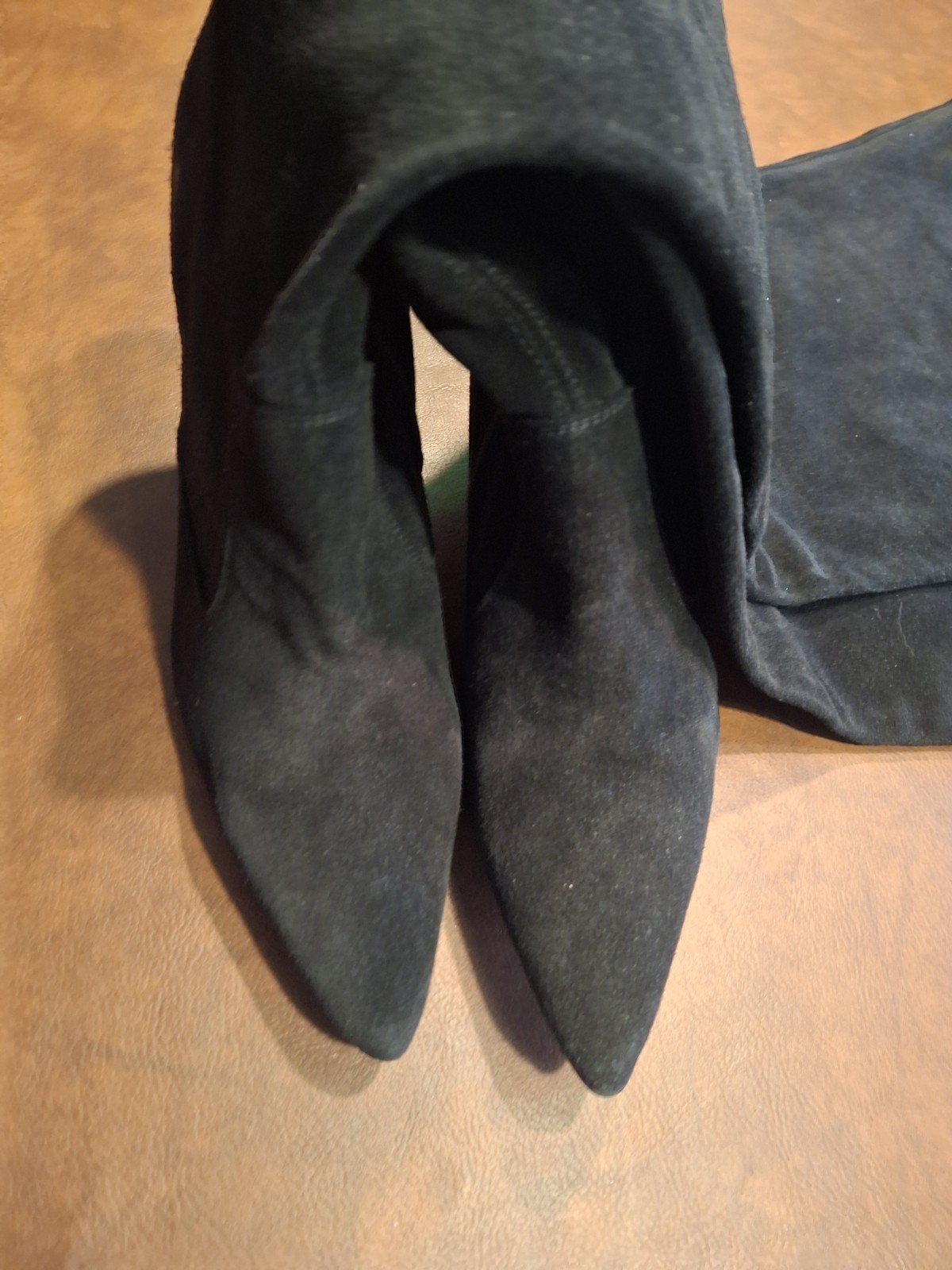 FERNANDO BERLIN CROTCH LEATHER BOOTS BLACK SUEDE 41 UNLINED LEATHER PLUS SIZE