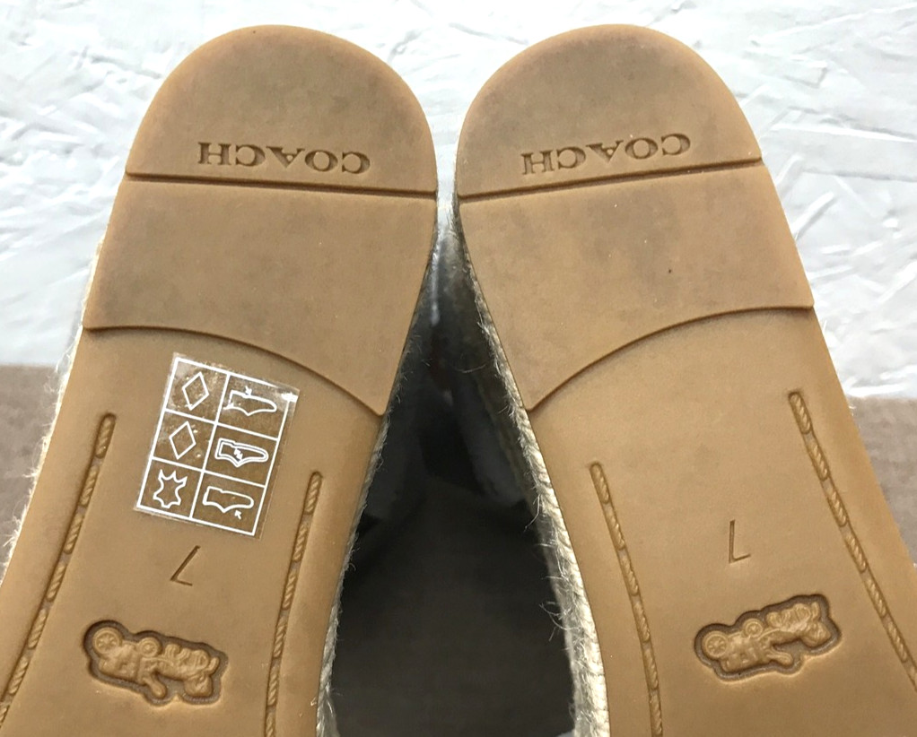 Coach Kelsi Wedge Women’s Espadrille Sandals Size 7B Gray Suede Studded 3.75″
