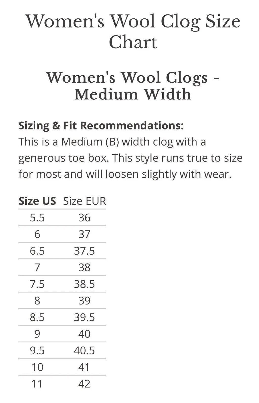 Stegmann Women’s Wool Clogs Poly Sole Natural Size 10