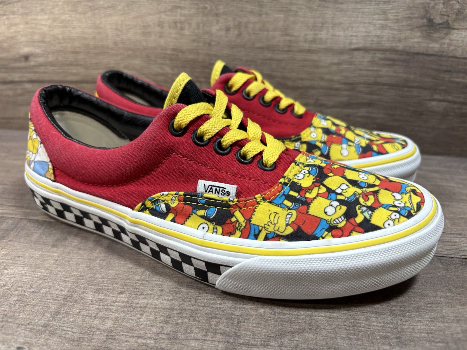 Vans THE SIMPSONS X Customs Bart & Homer Checker Sneakers Shoes Womens Size 8.5