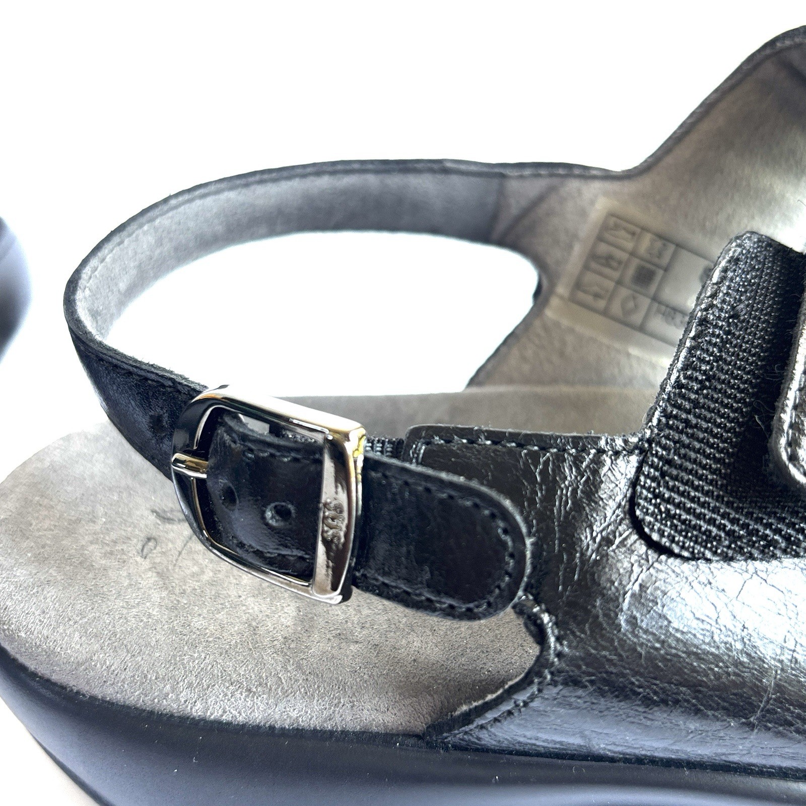 SAS Women’s Nudu Heel Sandals Black Comfort USA Made Casual Travel Sz 8.5 M