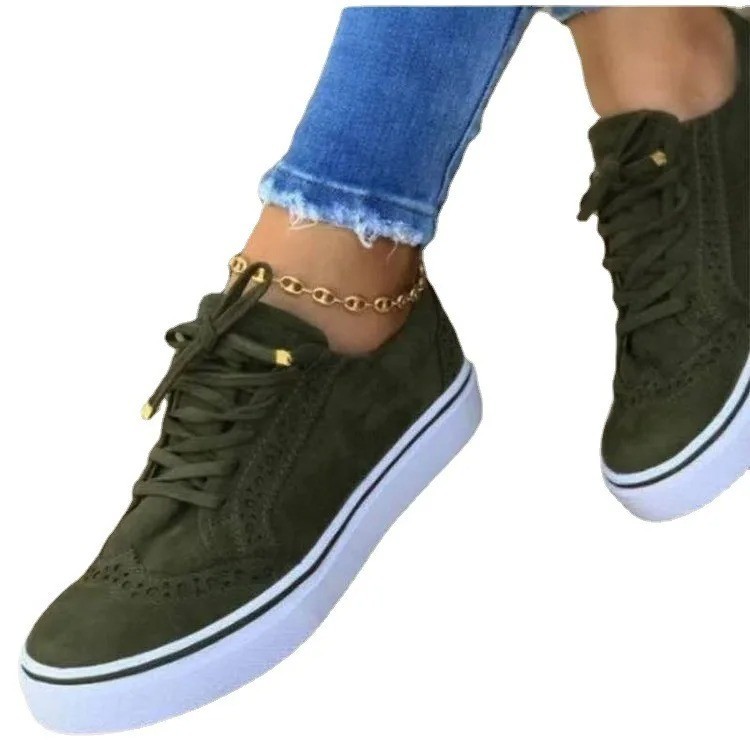 Women’s Platform Sneakers Chain Leather Lace Up Casual Walking Shoes