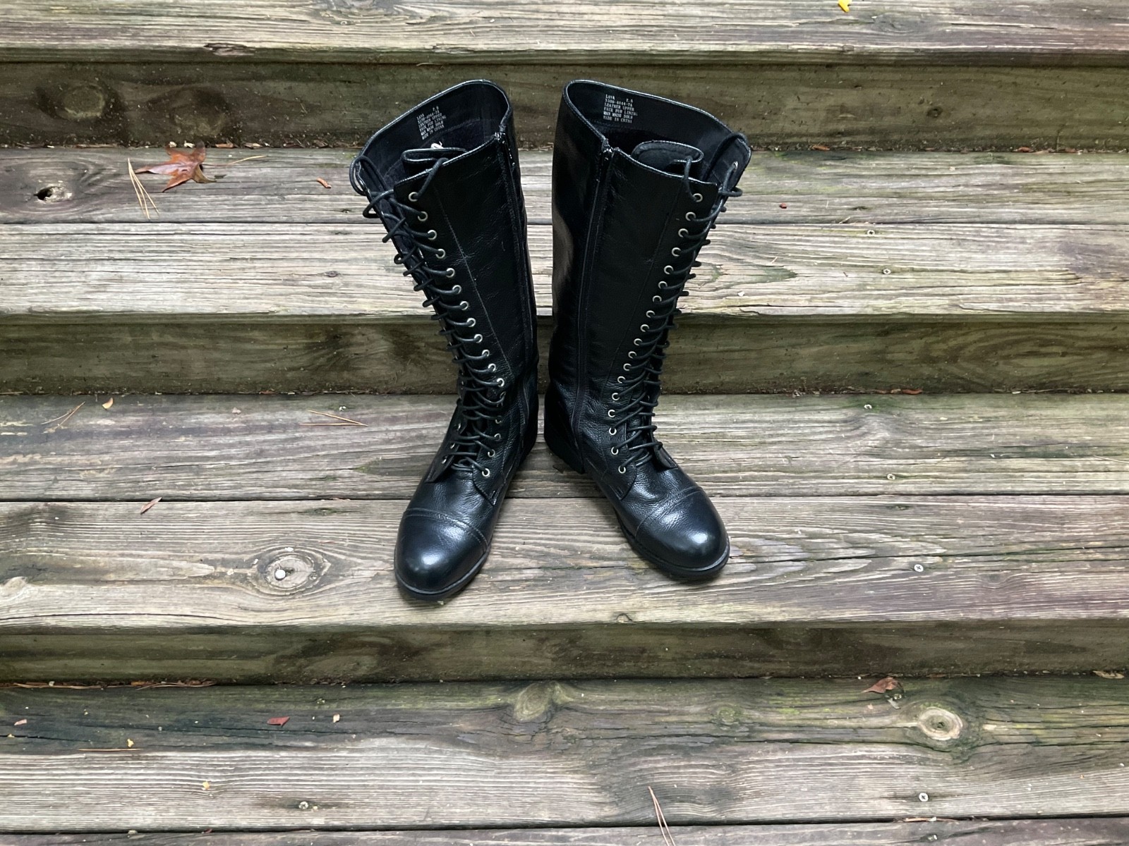 Miz Mooz Zip-up black knee high Leather Boots Women’s Sz 7.5