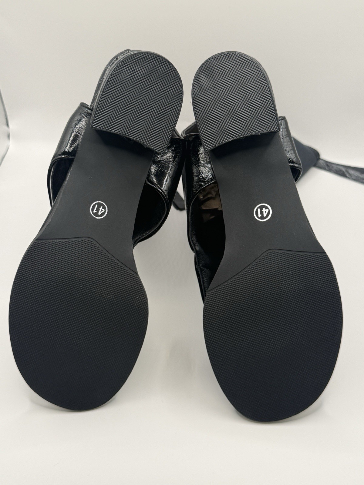 Gladiator Thong Sandal Boots Zip Front Women’s Black EU 41 US 10 Mid Calf Goth
