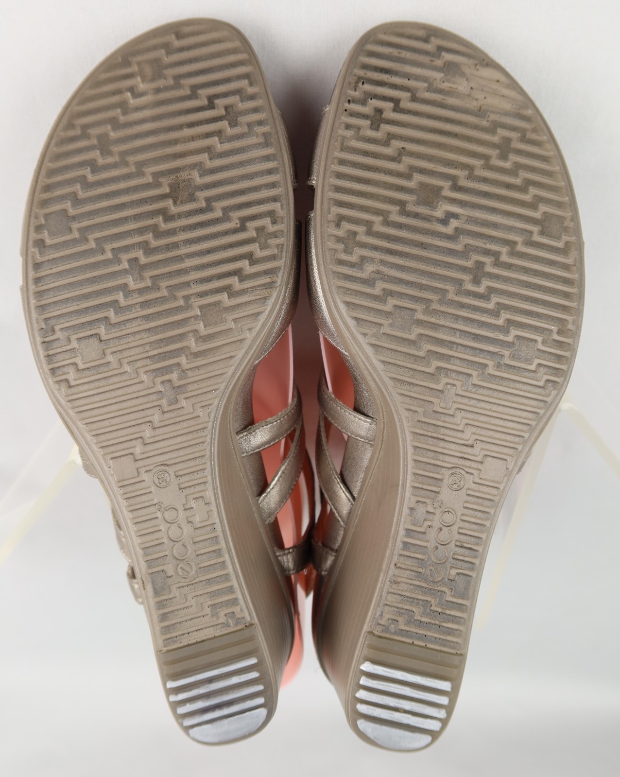 ECCO Touch 45 S Wedge Leather Sandal Platinum EU 38 / US 7