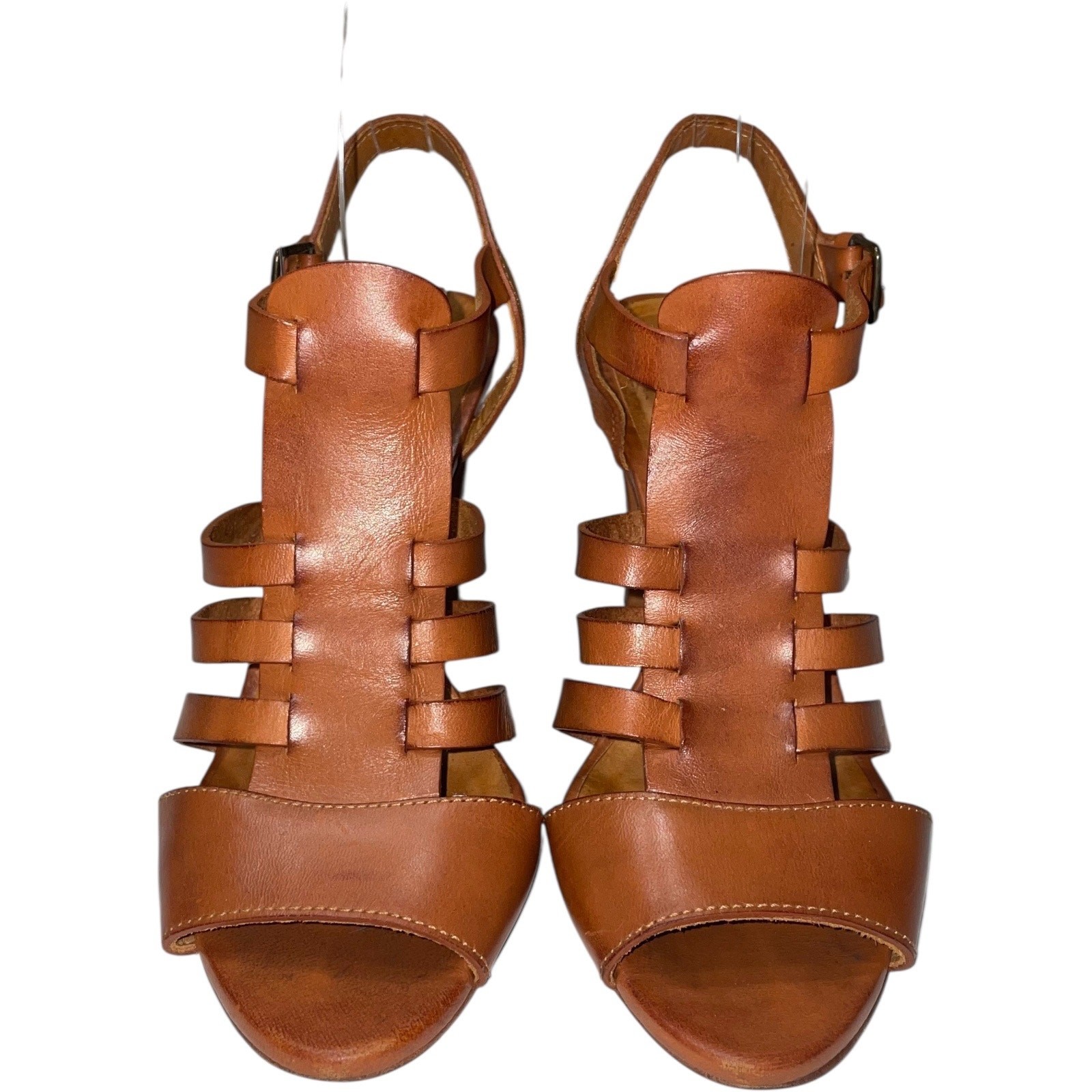 N.D.C. Made by Hand Brown Leather Strappy Heels Size: EU 38 / US 8