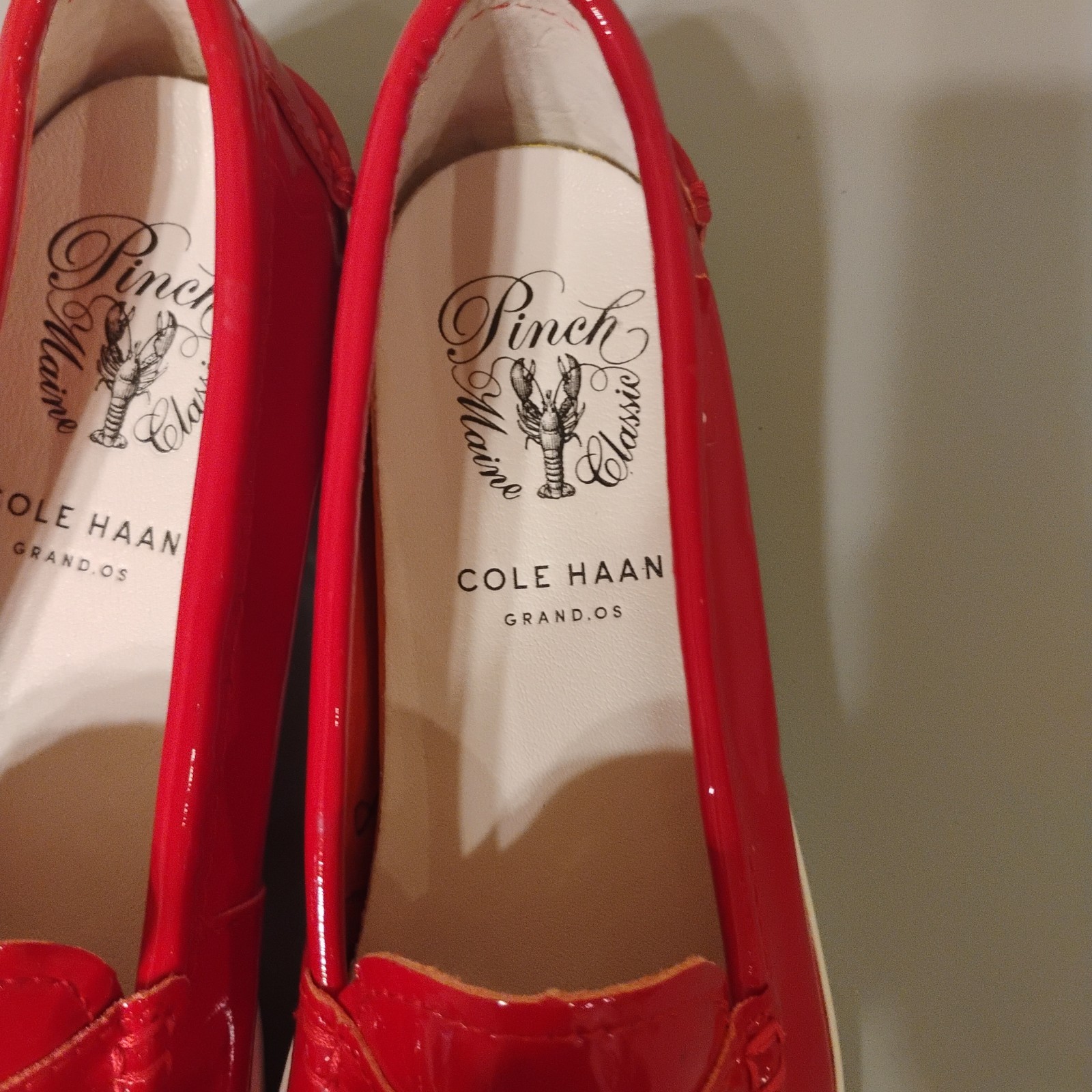 Cole Haan Pinch Maine Classic 7 1/2 Red Pantend Leather Pennie Loafer