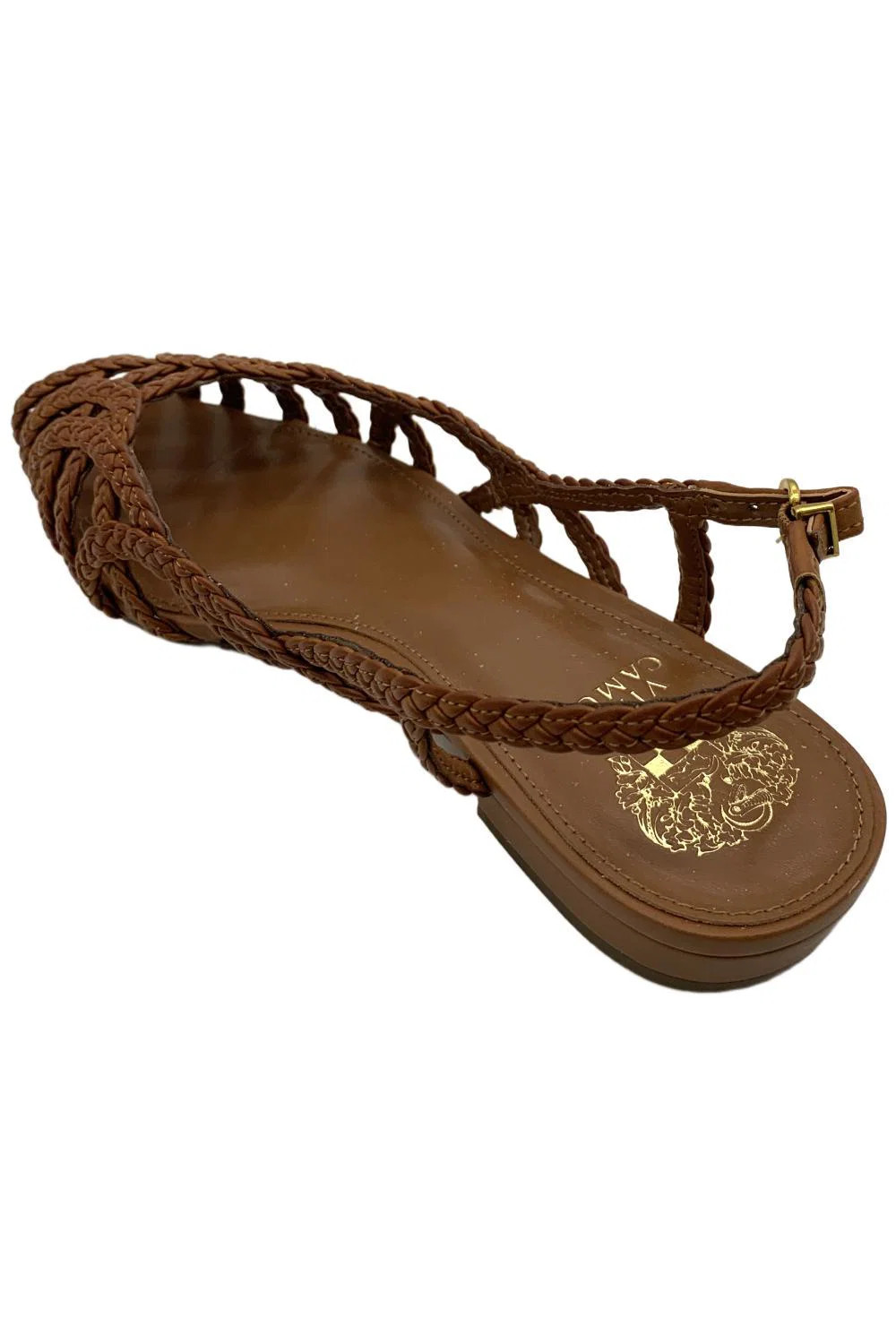 Vince Camuto Women’s Stiorra Woven Flat Sandal Golden Walnut