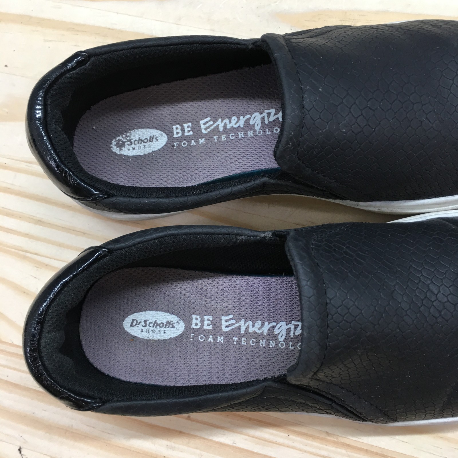 Dr Scholls Shoes Womens 6 M Wink Casual Slip On Sneakers Black Faux Leather