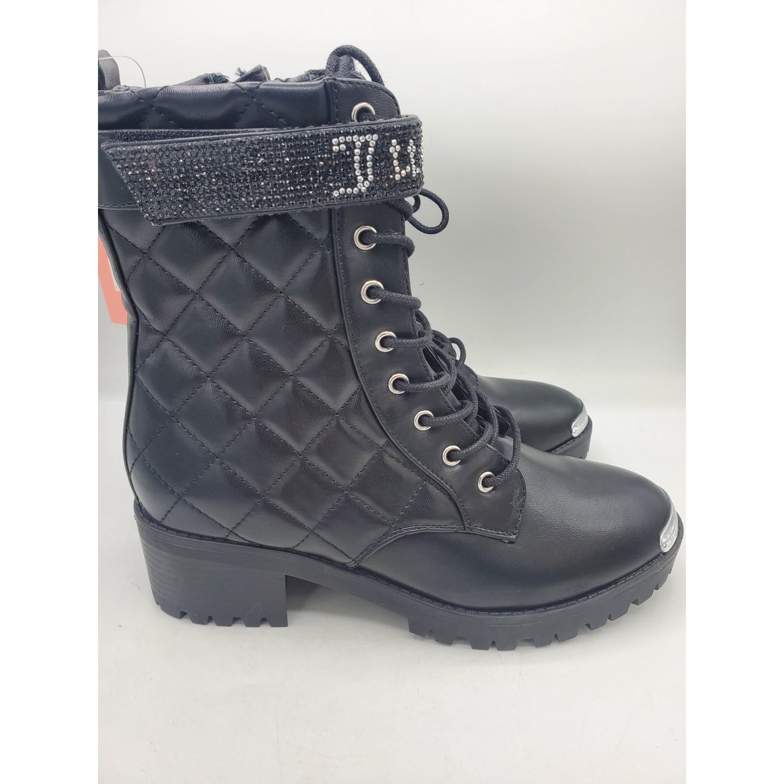 NWOB Juicy Couture JC-Opal Women’s Lace Up Zip Moto Combat Boots Black Size 9