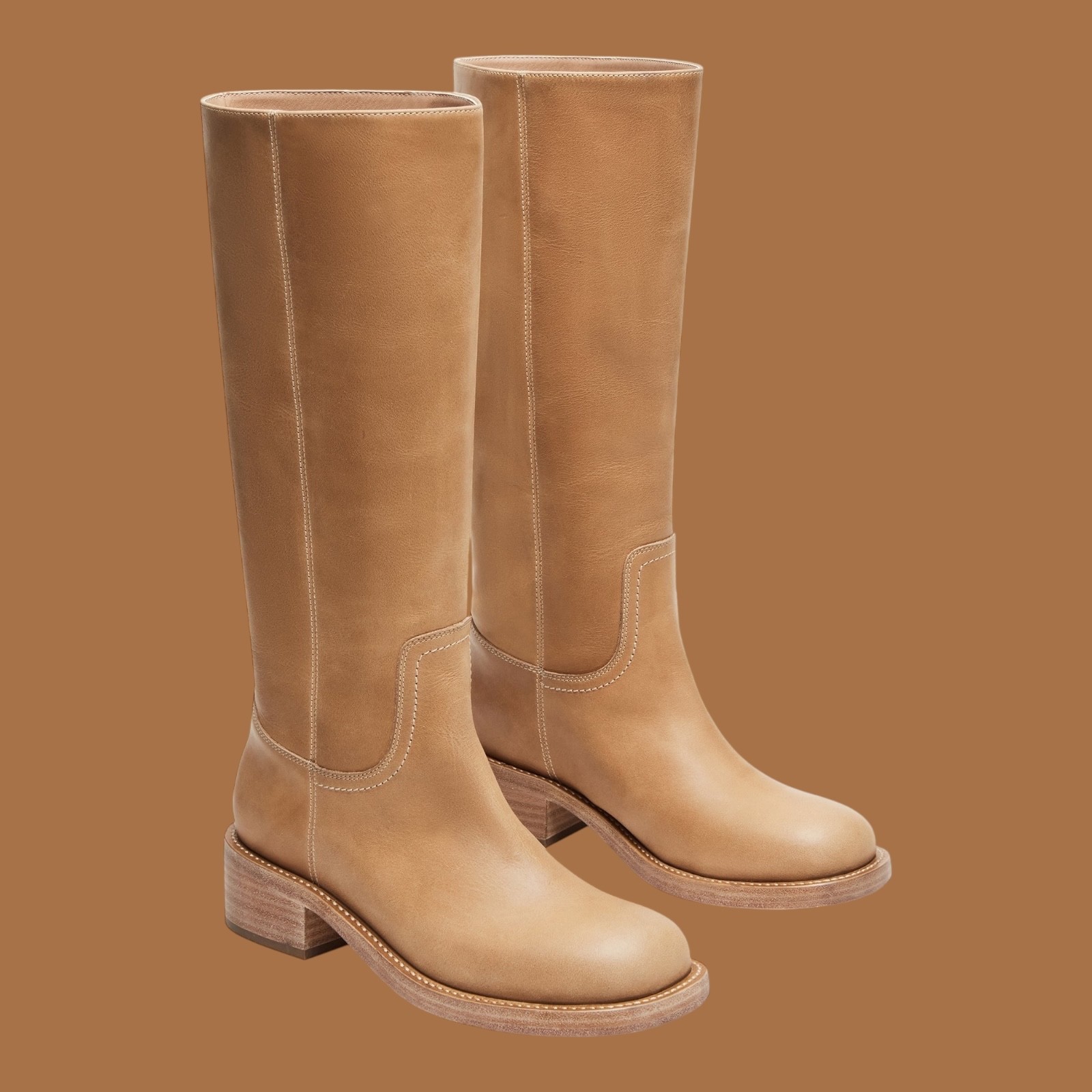 Steve Madden Women’s Riggs Banana /Rust/Black Leather Boots (Sizes 6- 8 US)