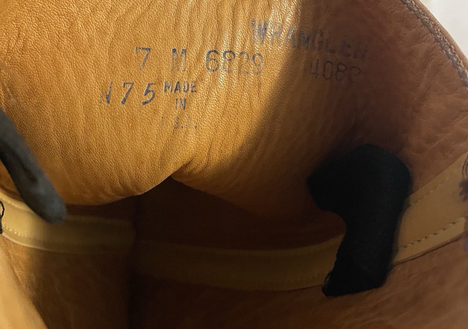 Vintage Wrangler Handmade in USA Campus Boots Size 7 Western RARE Knee High