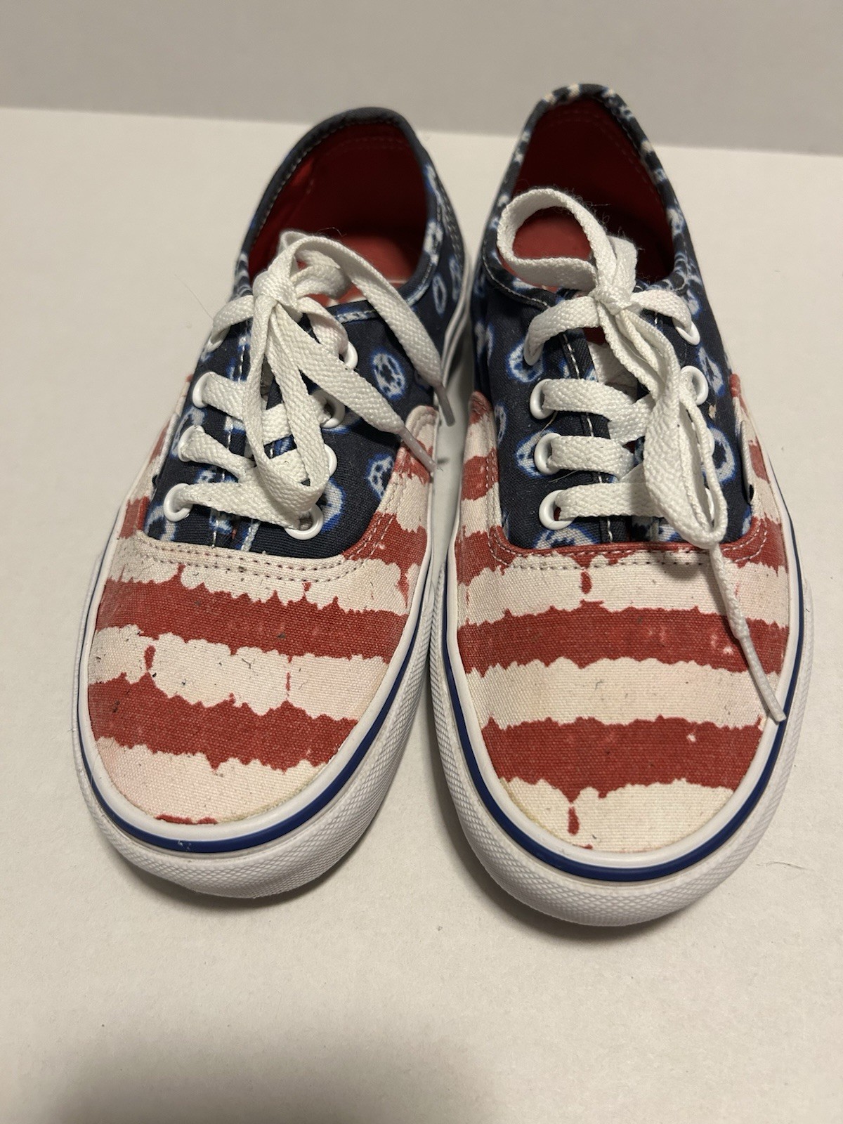 RARE Vans Off The Wall American Flag Patriotic Shoes Mens Size 6, Womens 7.5