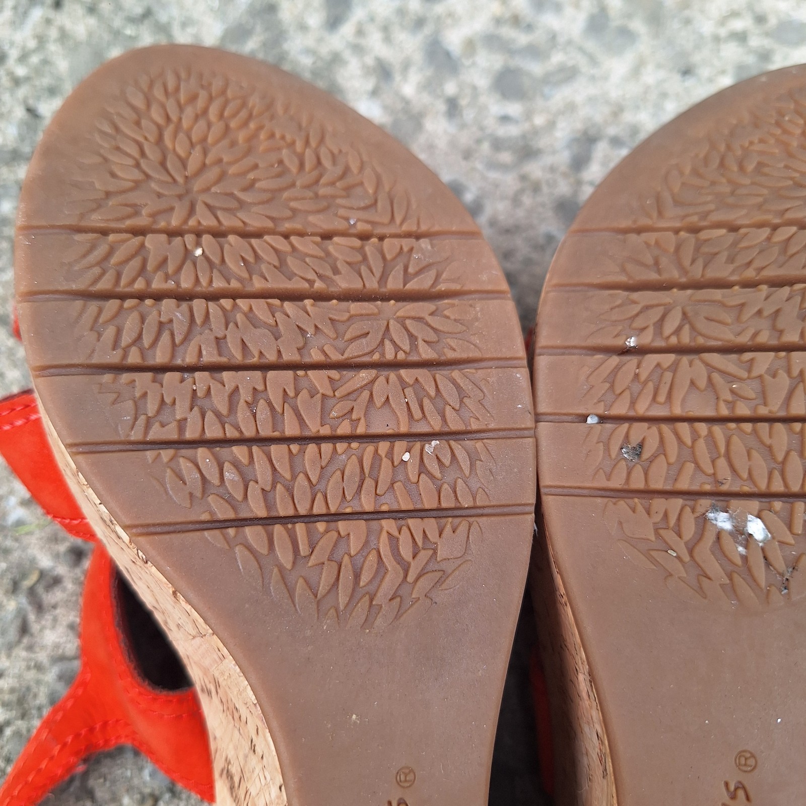 Clarks Collection Leather Cork Wedge Rose Erin 8 Festival Carnival Fair Mall Rat